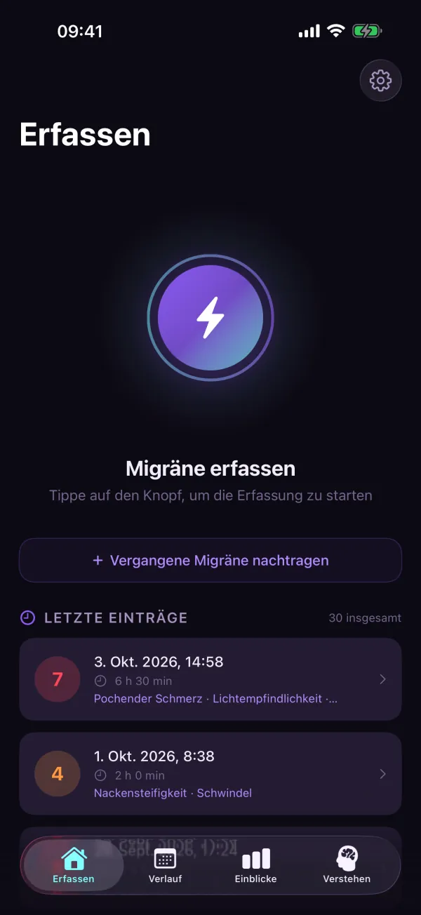 4Migraine — Mit einem Tipp starten